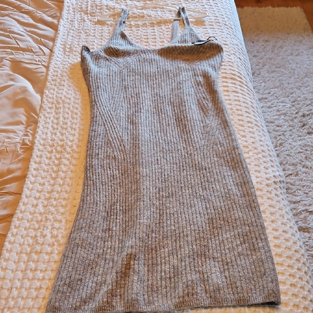 H&M Light Gray Wool Blend Dress Large